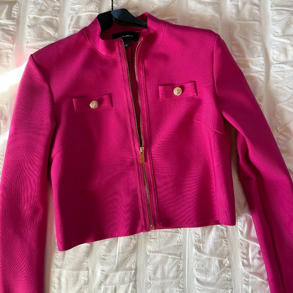 Karen Millen Pink Cropped Jacket, Size M